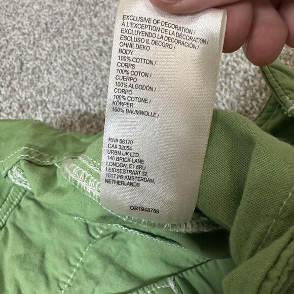 Pilcro Skirt Womens 8 Green Midi Pencil Front Slit Pockets Zip Belt Loops Cotton - Picture 10 of 13